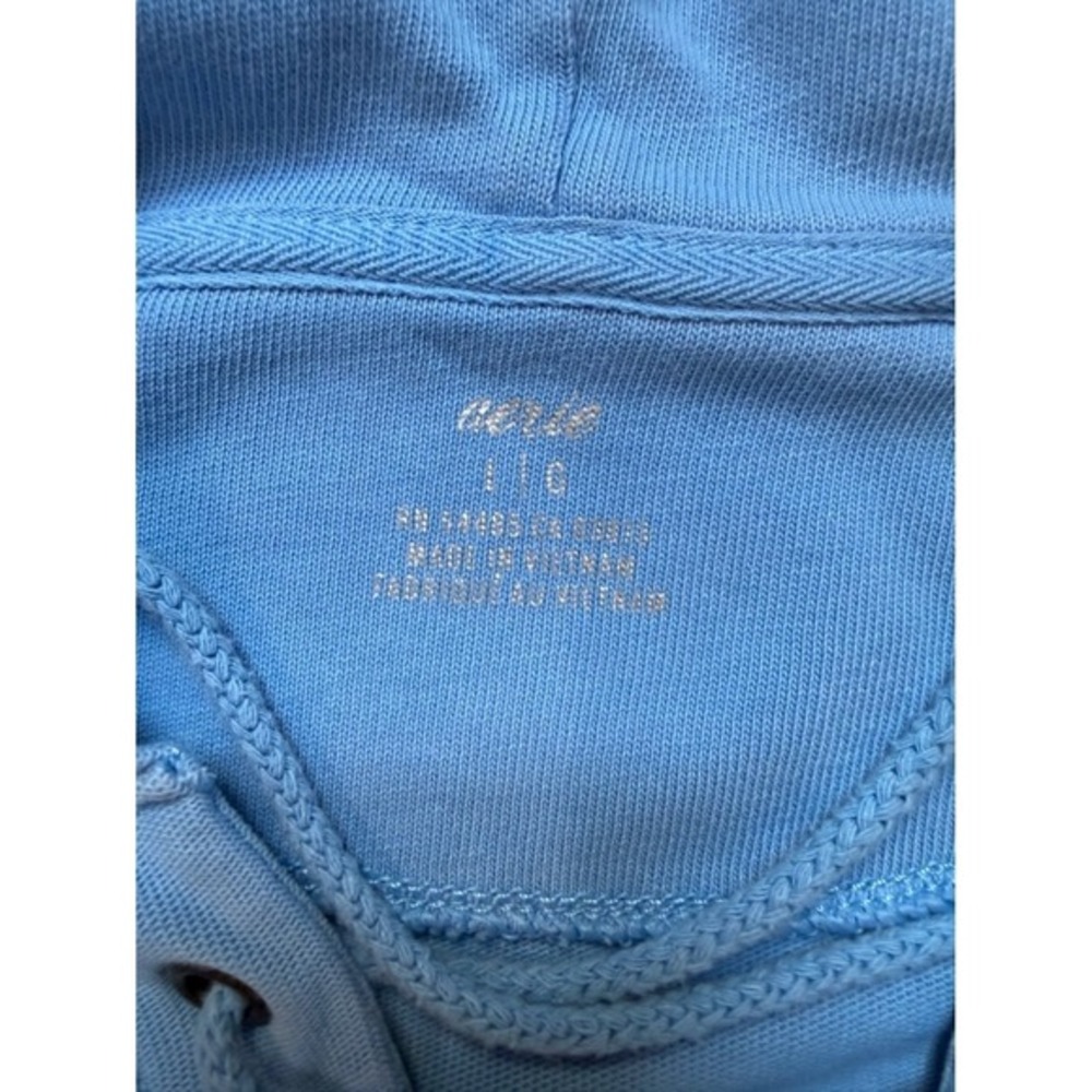aerie Light Blue Sunday Soft Lace-Up Oversized Hoodie L Layering Coastal - Picture 6 of 7